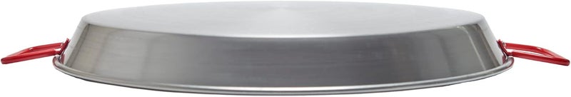 Garcima La Ideal 12317 46cm Polished Steel Paella Pan with Red Handles - Image 4